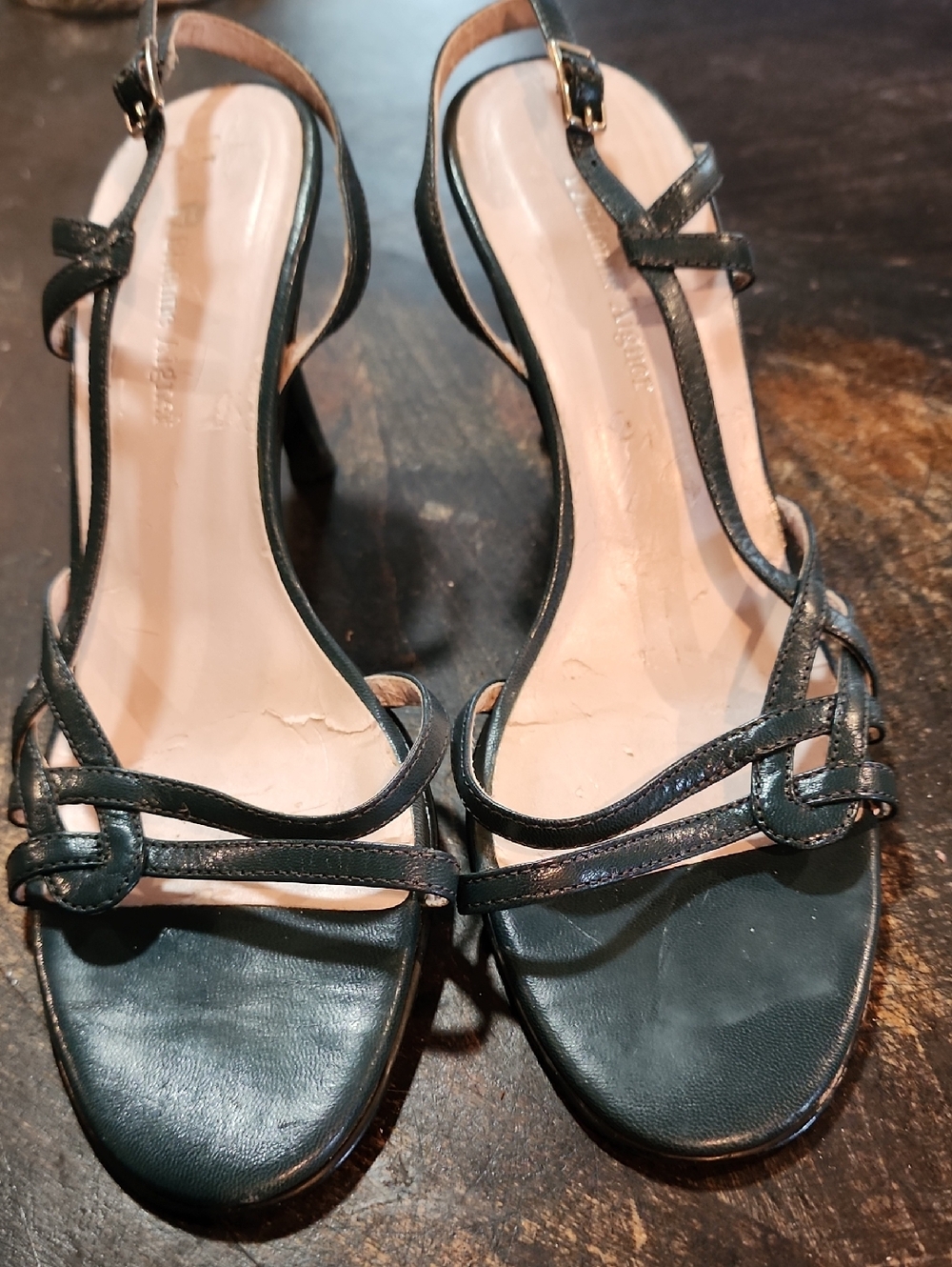 Etienne Aigner Teal Green Strappy Slingback Heeled Sandals